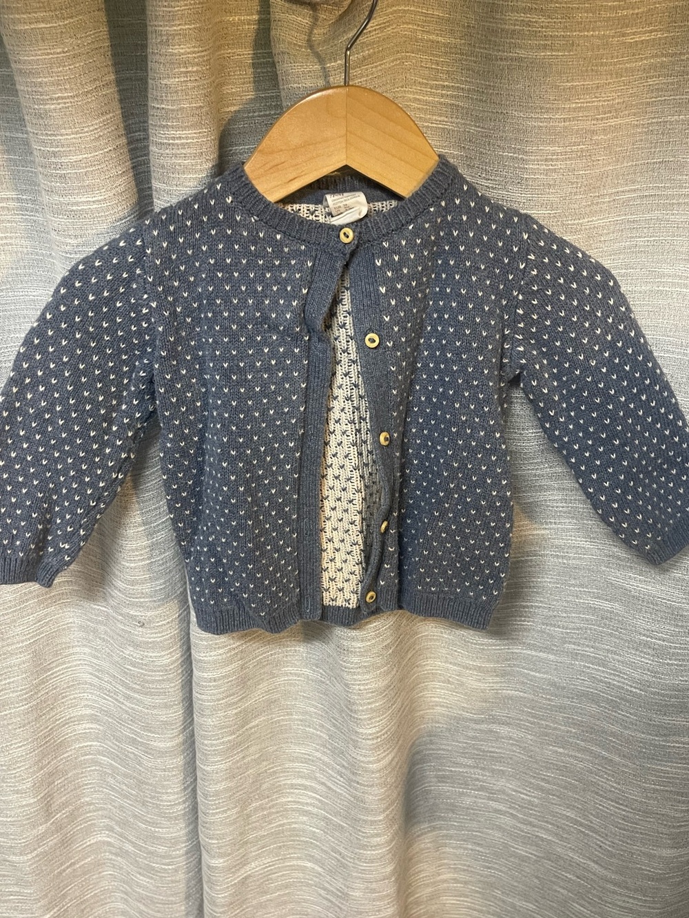 H&M Blue & White Knit Baby Cardigan